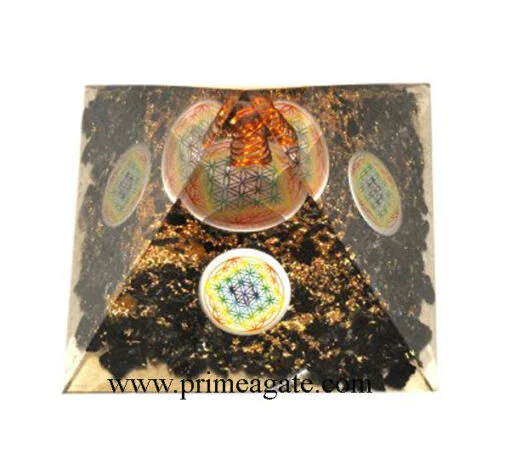 Orgone-Black-Tourmaline-Pyramid-With-4Sided-Chakra-Flower-Of-Life